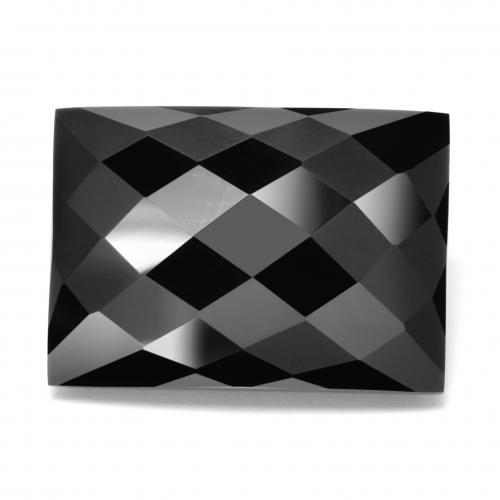 18.1 x 13mm Baguette Checkerboard Black Onyx from Myanmar, Weight of 12.65ct, Natural dyed Gemstone in Opaque Clarity, 1pc Onyx - Color: Black, Mohs Hardness of 6.5 - 7 suitable for daily wear jewelry, Photo A