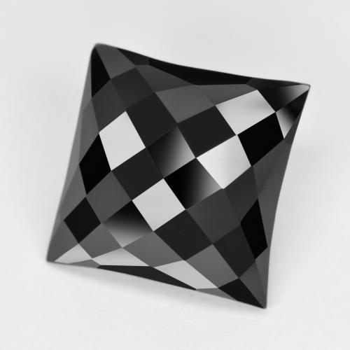 4.94 ct Black Onyx Stone, Natural Onyx in Square Checkerboard Shape for Sale