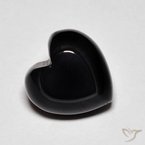 4.34ct Natural Black Onyx, Heart, Opaque