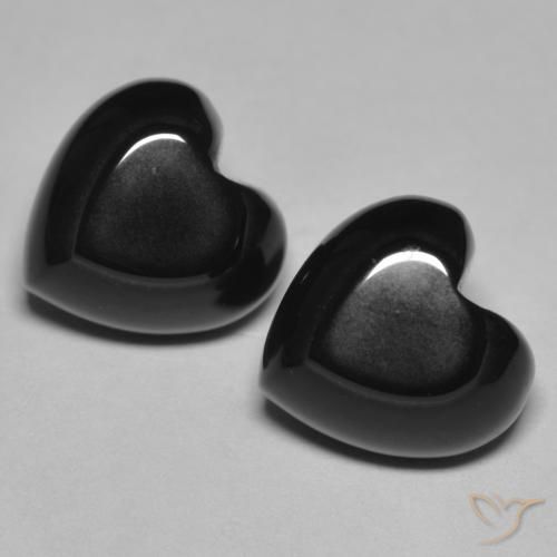 8.54ctw Natural Black Onyx, Heart, Opaque