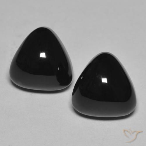 6.53ctw Natural Black Onyx, Trillion, Opaque