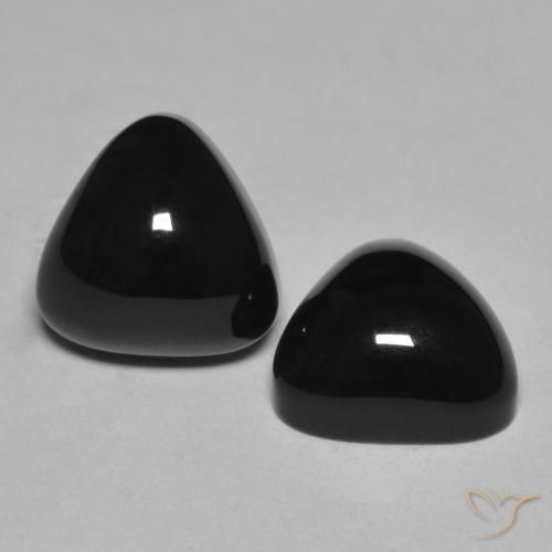 6.53 ctw Black Onyx Stones, Natural Onyx in Trillion Cabochon Shape for Sale
