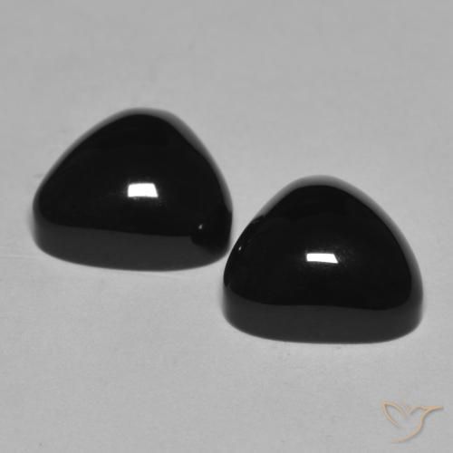 Onyx Gemstones in 9.9 x 9.4 mm Size for Sale, Onyx Stones in Black Color
