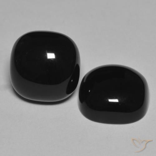9.56 ctw Black Onyx Stones, Natural Onyx in Cushion Cabochon Shape for Sale