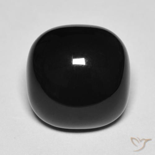 4.74 ct Black Onyx Stone, Natural Onyx in Cushion Cabochon Shape for Sale