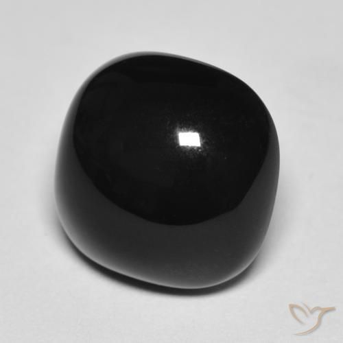 4.51 ct Black Onyx Stone, Natural Onyx in Cushion Cabochon Shape for Sale