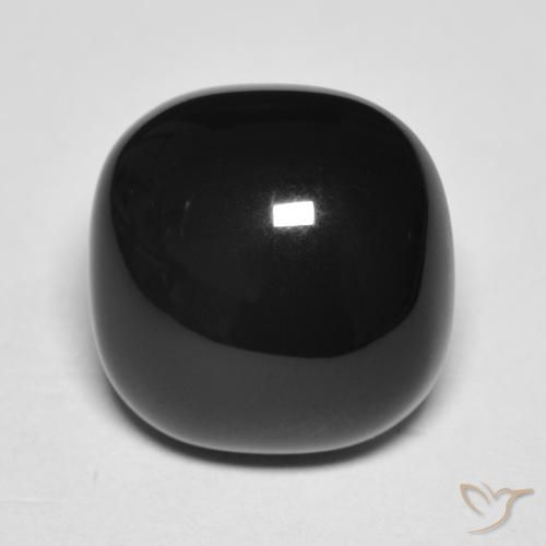 4.81 ct Black Onyx Stone, Natural Onyx in Cushion Cabochon Shape for Sale