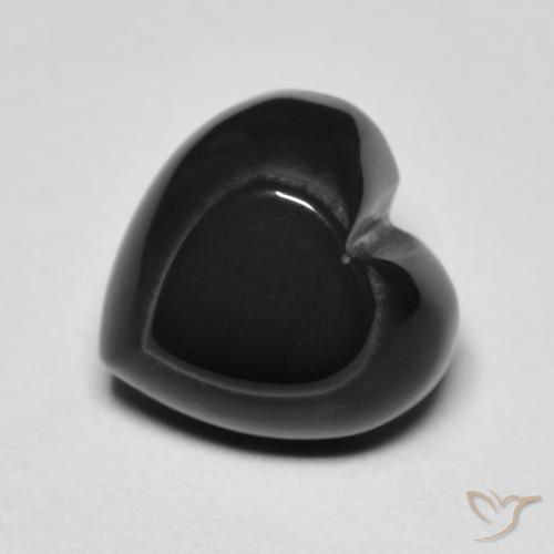 4.35ct Natural Black Onyx, Heart, Opaque