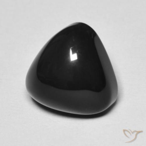 3.35 ct Black Onyx Stone, Natural Onyx in Trillion Cabochon Shape for Sale