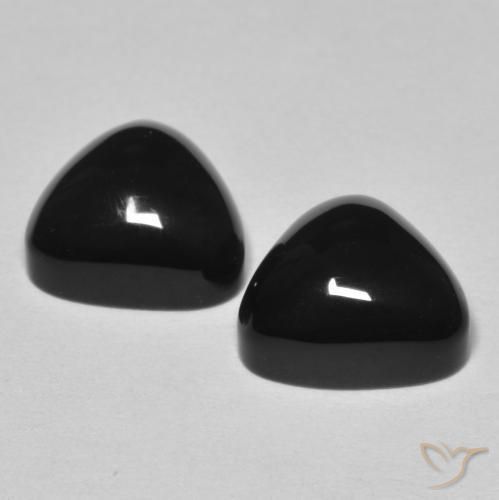 Onyx Gemstones in 9.9 x 9.4 mm Size for Sale, Onyx Stones in Black Color