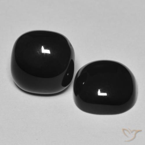 9.62 ctw Black Onyx Stones, Natural Onyx in Cushion Cabochon Shape for Sale