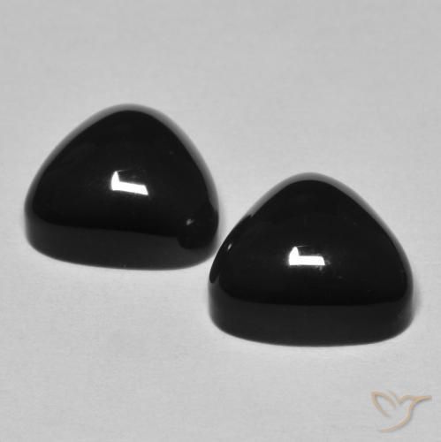 Onyx Gemstones in 9.9 x 9.4 mm Size for Sale, Onyx Stones in Black Color