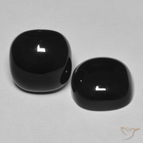 9.65 ctw Black Onyx Stones, Natural Onyx in Cushion Cabochon Shape for Sale