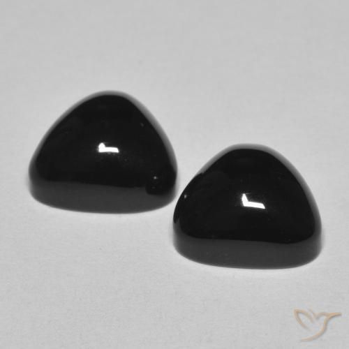 Onyx Gemstones in 9.9 x 9.4 mm Size for Sale, Onyx Stones in Black Color