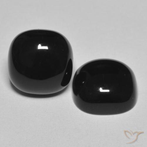 9.70 ctw Black Onyx Stones, Natural Onyx in Cushion Cabochon Shape for Sale