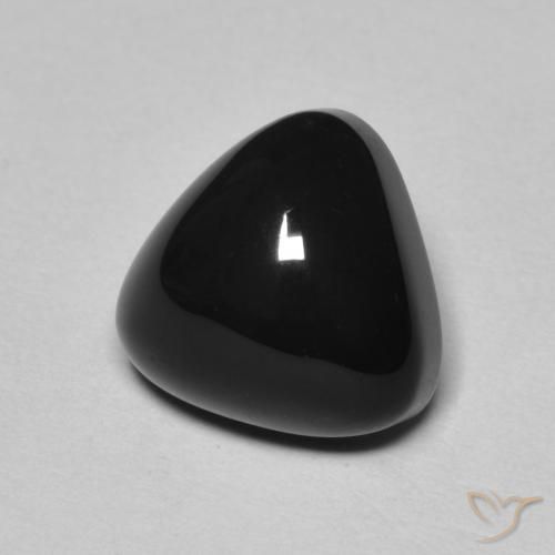 3.30 ct Black Onyx Stone, Natural Onyx in Trillion Cabochon Shape for Sale