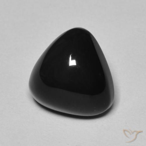 3.16 ct Black Onyx Stone, Natural Onyx in Trillion Cabochon Shape for Sale