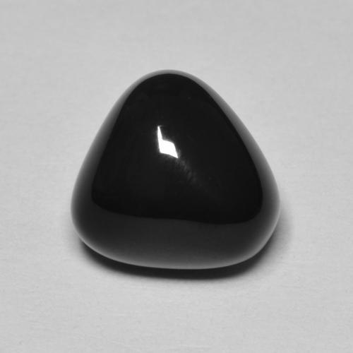 9,7 x 9,3mm Onice nero Trillion taglio cabochon dallo Sri Lanka, peso di 3,34 ct, pietra preziosa naturale Tinto in purezza Opaque, Onice 1pz - il colore è Nero, durezza Mohs di 6,5 - 7 adatto per gioielli da indossare ogni giorno, Photo A