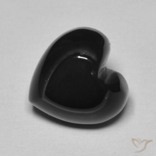 4.24ct Natural Black Onyx, Heart, Opaque