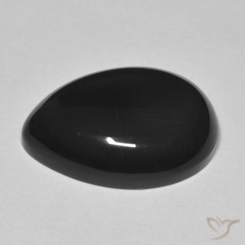 Onyx Gemstone in 19.1 x 14.5 mm Size for Sale, Onyx Stone in Black Color