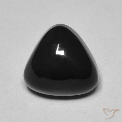 3.35 ct Black Onyx Stone, Natural Onyx in Trillion Cabochon Shape for Sale
