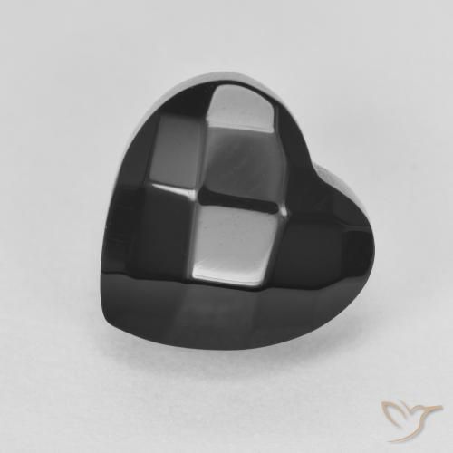 4.19ct Natural Black Onyx, Heart, Opaque