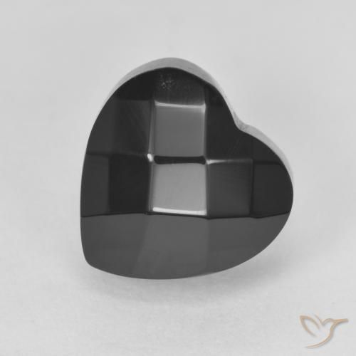 4.35ct Natural Black Onyx, Heart, Opaque