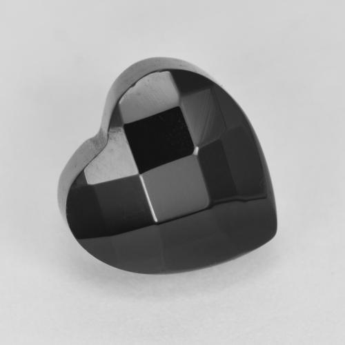 Ónix Negro Corte en Forma Corazón-Rosa de 10,5 x 10,5mm de Sri Lanka, peso de 4.42ct, piedra preciosa Teñido de forma natural en claridad Opaco, Ónix de 1 pieza: el color es Negro, dureza Mohs de 6.5 - 7 Adecuado para joyas de uso diario, Photo A