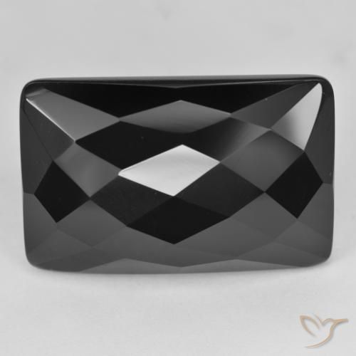 Onyx Gemstone in 26.8 x 17.7 mm Size for Sale, Onyx Stone in Black Color
