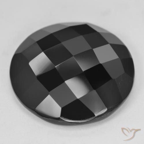Onyx Gemstone in 25.6 mm Size for Sale, Onyx Stone in Black Color