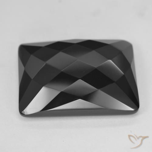 Onyx Gemstone in 23.1 x 18 mm Size for Sale, Onyx Stone in Black Color
