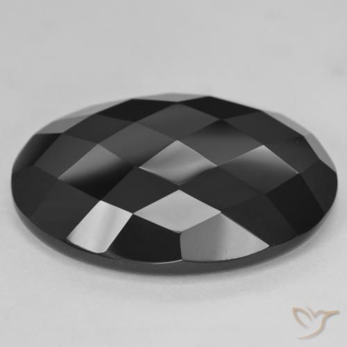 Onyx Gemstone in 23.4 x 21.4 mm Size for Sale, Onyx Stone in Black Color