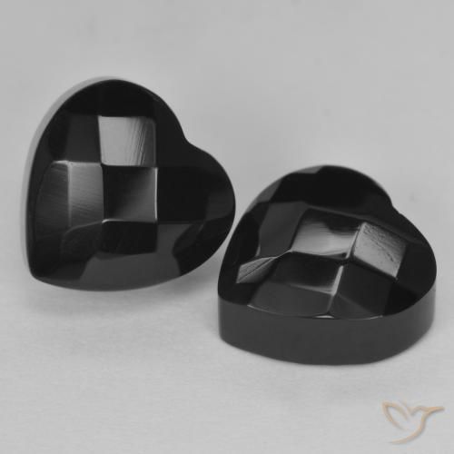8.90ctw Natural Black Onyx, Heart, Opaque