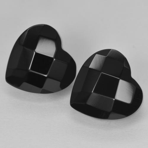 8.71 ctw Black Onyx Stones, Natural Onyx in Heart Rose-Cut Shape for Sale