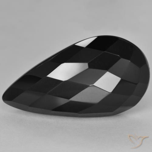 Onyx Gemstone in 26.9 x 14.8 mm Size for Sale, Onyx Stone in Black Color