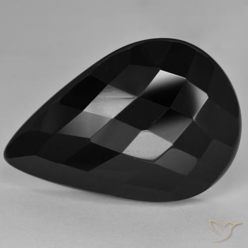 Onyx Gemstone in 30.2 x 20.5 mm Size for Sale, Onyx Stone in Black Color