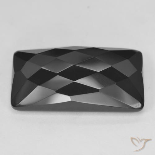 22.75 ct Black Onyx Stone, Natural Onyx in Baguette Rose-Cut Shape for Sale