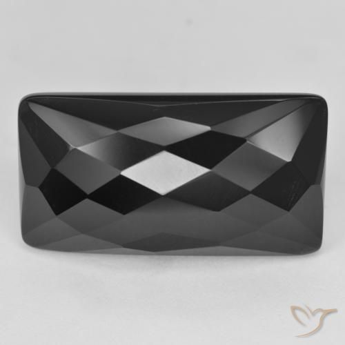 Onyx Gemstone in 25.7 x 14.2 mm Size for Sale, Onyx Stone in Black Color
