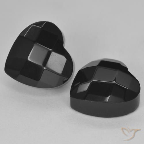 1.4 克拉心形黑色缟玛瑙出售，2 件10,5 x 10,3 mm 毫米产品编号 