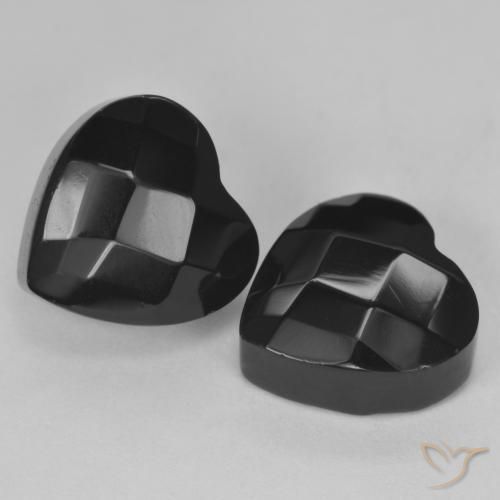 8.56 ct Heart Rose Cut Onyx, 10.5 x 10.3 mm From Sri Lanka, Photo A