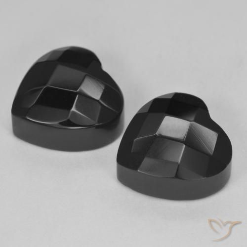 Onyx Gemstones in 10.5 x 10.3 mm Size for Sale, Onyx Stones in Black Color