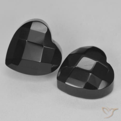 8.50ctw Natural Black Onyx, Heart, Opaque