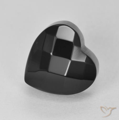 4.46ct Natural Black Onyx, Heart, Opaque