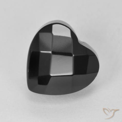 4.22ct Natural Black Onyx, Heart, Opaque