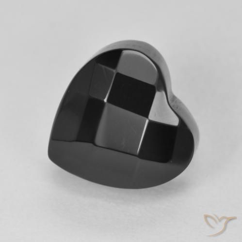 4.33ct Natural Black Onyx, Heart, Opaque