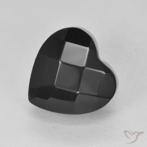 4.31ct Natural Black Onyx, Heart, Opaque