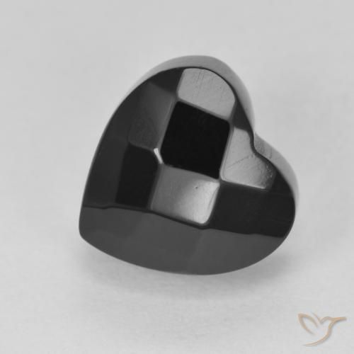 4.36ct Natural Black Onyx, Heart, Opaque