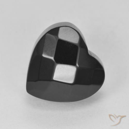 4.36 ct Black Onyx Stone, Natural Onyx in Heart Rose-Cut Shape for Sale