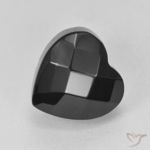 4.36ct Natural Black Onyx, Heart, Opaque