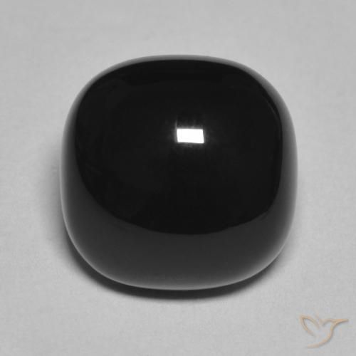 4.85ct Natural Black Onyx, Cushion, Opaque